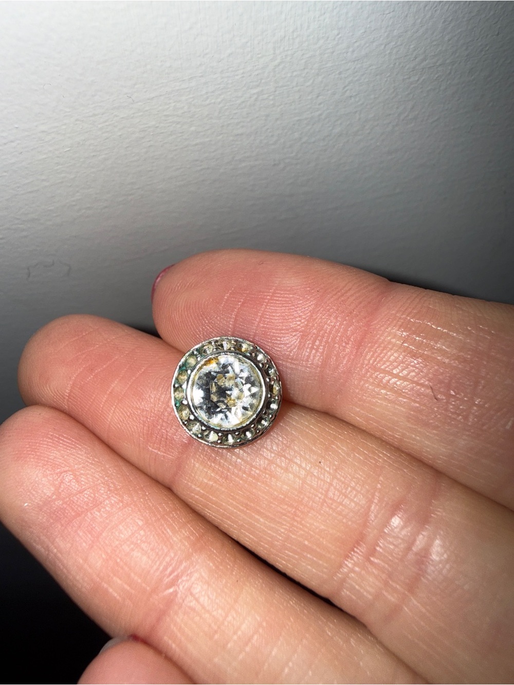 Swarovski Silver White Crystal Halo Pendant Charm